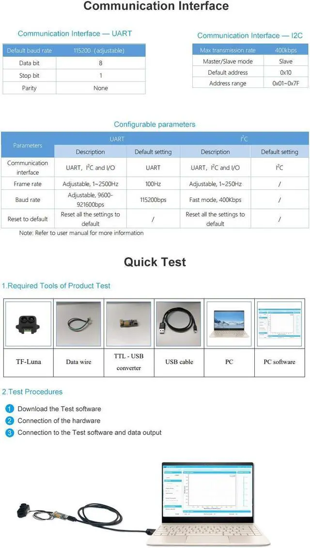 Alt view image 5 of 5 - SmartFly info TF-Luna Lidar Sensor 0.1-8m Short-Range Distance Single-Point Ranging Finder Module UART / I2C Compatible with Pixhawk and Raspberry Pi for Drone/Robot Obstacle Avoidance