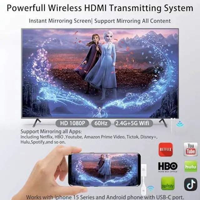 Alt view image 3 of 4 - SmartSee Anycast Wireless Display Adapter and Wireless USB C Transmitter and Receiver Kit