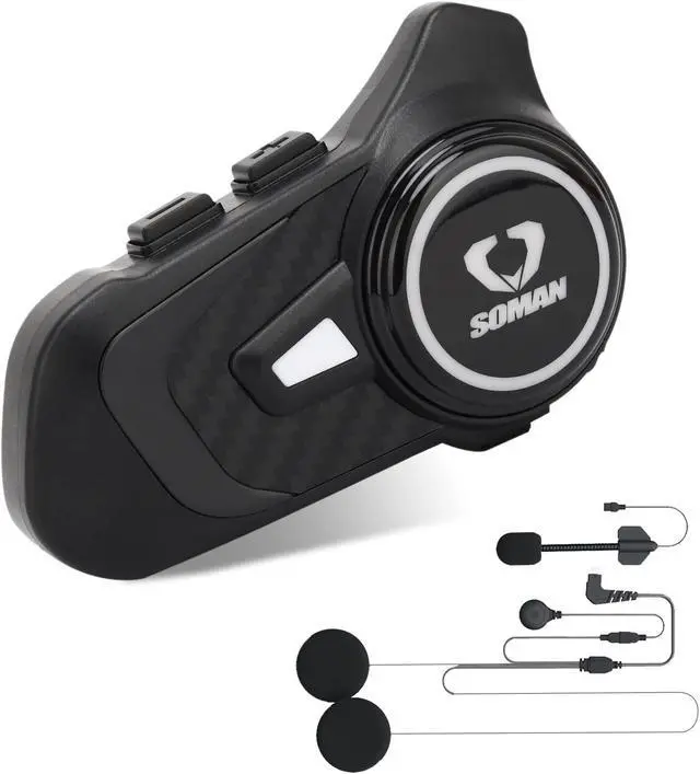 Main image of Motorcycle Helmet Bluetooth Intercom 800M Wireless Communication System Waterproof Motorcycle Bluetooth Headset with DPS Reduce Noise for Helmets (1 Pack)