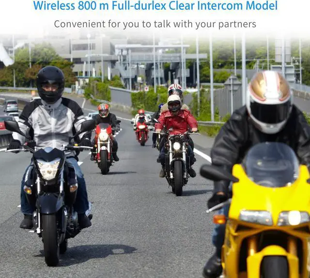 Alt view image 5 of 5 - Motorcycle Helmet Bluetooth Intercom 800M Wireless Communication System Waterproof Motorcycle Bluetooth Headset with DPS Reduce Noise for Helmets (1 Pack)