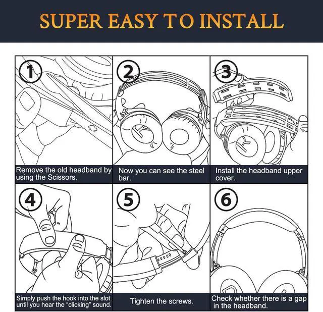 Alt view image 5 of 5 - SOULWIT Ear Pads Cushions + Headband + Silicone Earpads Cover, Replacement Kit for Bose QuietComfort 25(QC25)/SoundLink Around-Ear II(SoundLink AE2)/SoundTrue Around-Ear II(SoundTrue AE 2) - Navy Blue