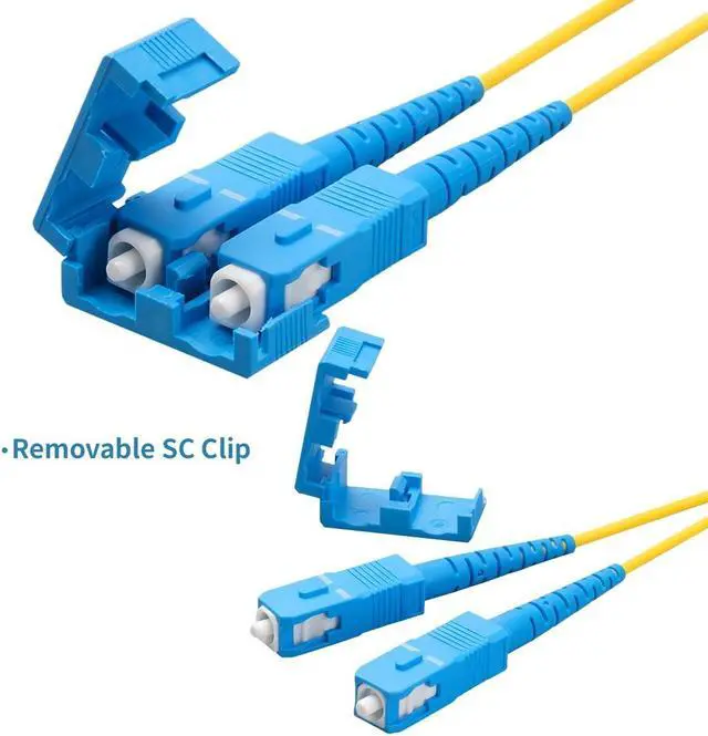 Alt view image 2 of 5 - SpeedyFiberTX 4-Pack 3 Meter LC/U to SC/U Fiber Patch Cable, Corning SMF-28 Singlemode 9/125um Ultra Optical Fiber, OS1/OS2 Compatible, Duplex Yellow Riser OFNR Cable Jacket