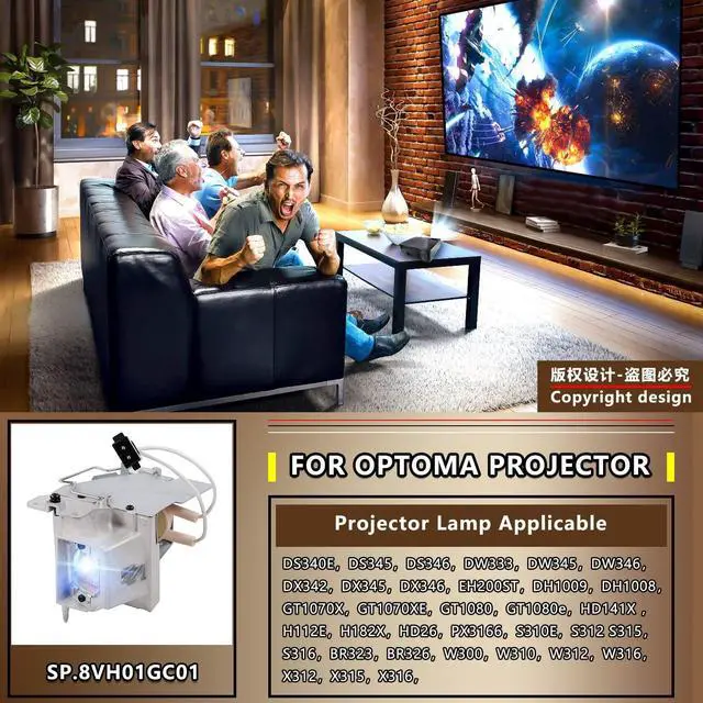 Alt view image 5 of 5 - STAR-LAMP SP.8VH01GC01/BL-FP190E Premium Quality Projector Lamp for OPTOMA HD141X HD26 GT1080 W316 DH1009 H182X S316 X316 X312 W312 DW333 EH200ST S310E BR323 BR326 DH1008 DS340E DS34