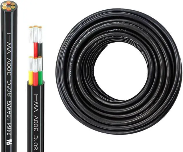Main image of Striveday 16 AWG 6 Conductor Wire Power Cable Audio Cable Signal Line (Red & Black & Yellow & White & Green & Orange) 33ft UL Certification