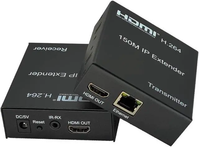 Main image of Digital HDMI Extender Over Cat5e/6 Uncompressed Full HD 1080p 60Hz HDMI Over Ethernet Cable Up to 495Ft, HDMI IP Extender Support IR Remote Control and HDMI Loop Out