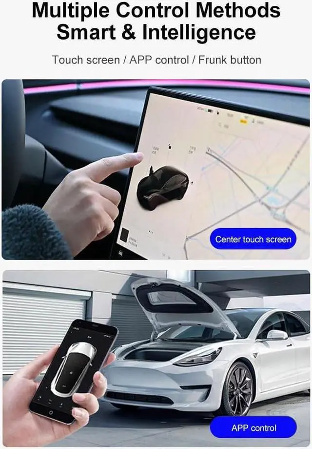 Alt view image 3 of 5 - Svzadipe Power Frunk Soft Closing for Tesla Model Y 2020-2024 Front Trunk Auto Close Electric Suction Cover Front Trunk Auto Close (for Model Y 2020-2024)