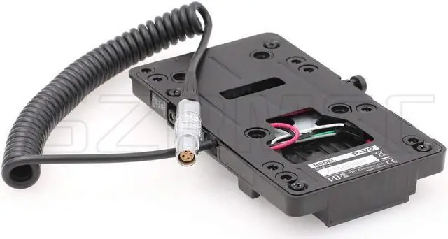 Alt view image 4 of 5 - SZRMCC V-Mount Battery Plate with D-Tap Female Output and 6 Pin Female Coiled Power Cable for Red Epic Scarlet DSMC2 Camera