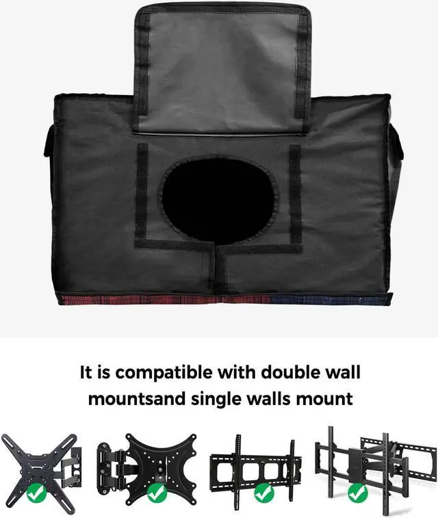 Alt view image 4 of 5 - Outdoor TV Cover - Vintage Wood Texas Flag Waterproof and Weatherproof 60"-65" LCD Movable Shield TV Display Screen Protector Outside Television Covers