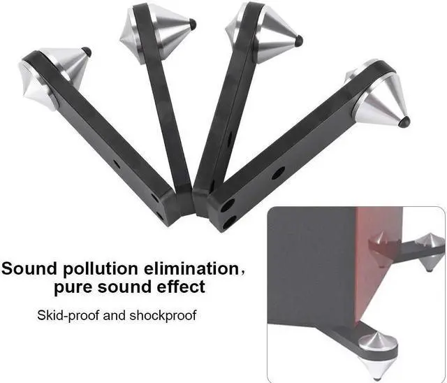 Alt view image 2 of 5 - 4PCS Speaker Shockproof Bracket, Adjustable Combined Type Audio Speaker Foot, Subwoofer Shockproof Spike Bracket for Modular Speaker, Speaker Base, Power Amplifiers