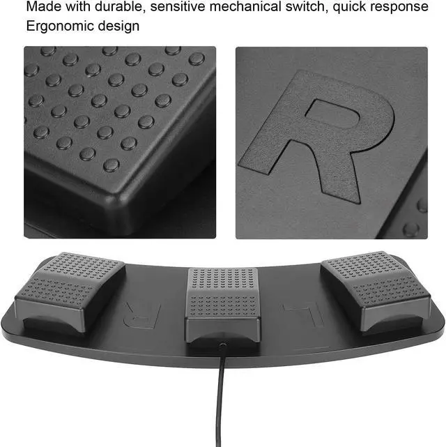 Alt view image 3 of 5 - USB Foot Pedal PC Triple Foot Switch, PC USB Triple Foot Switch Pedal HID, 3 Three Key Footswitch Program Customized Computer Keyboard Mouse for Playing Games
