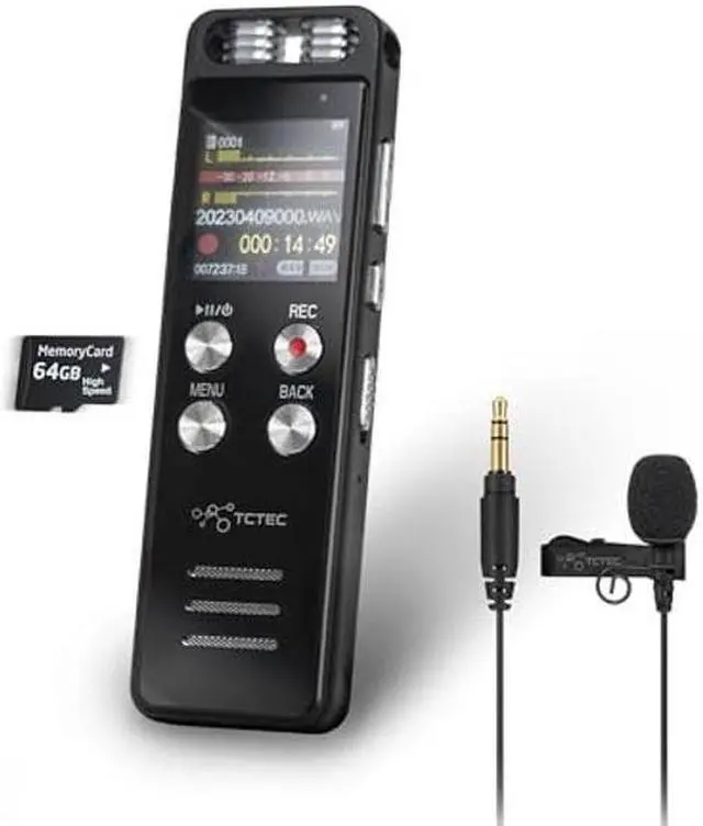 Main image of 96GB TCTEC Digital Voice Recorder with 7000 Hours Recording Capacity, Audio Noise Reduction, Sound Tape Recorder with Playback, Clip-on Mic Dictaphone for Meeting, Lecture