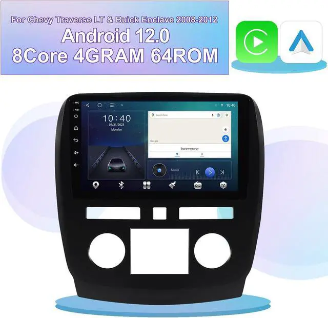 Alt view image 2 of 5 - 4+64G Android 12 Car Radio for Chevy Traverse LT Buick Enclave auto Audio Stereo Multimedia Video Player Navigation Screen Carplay WiFi 2008-2013