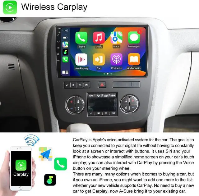 Alt view image 5 of 5 - 4+64G Android 12 Car Radio for Chevy Traverse LT Buick Enclave auto Audio Stereo Multimedia Video Player Navigation Screen Carplay WiFi 2008-2013