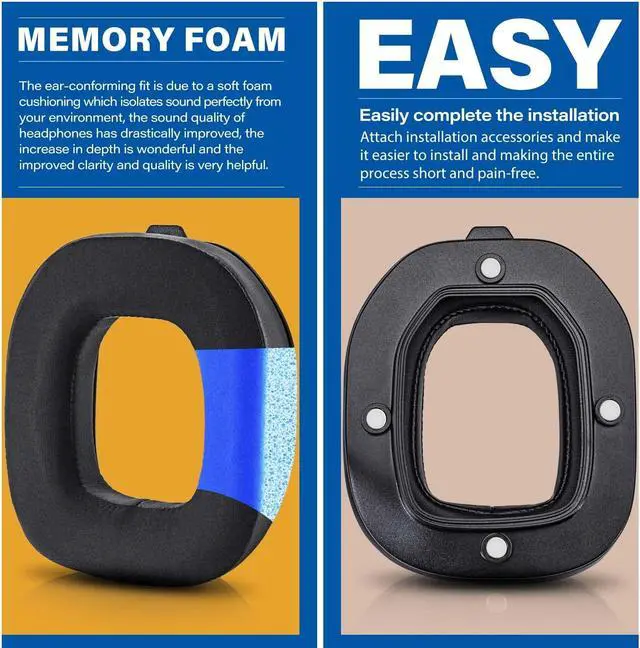 Alt view image 2 of 5 - A40 TR Earpads - Cooling Gel Replacement Ear Cushions Compatible with Astro A40 tr Headset I A40 TR Mod Kit/A40 Accessories/Headband/Microphone Foam (Silky Cool Fabric)