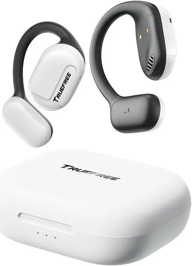 Main image of truefree O1 Open Ear Headphones Bluetooth 5.3 Wireless Open Ear Earbuds with 16.2mm Driver, Immersive Stereo Sound, Noise-Cancellation Mic for Clear Calls, 45H Playtime, for Sports Workout,White