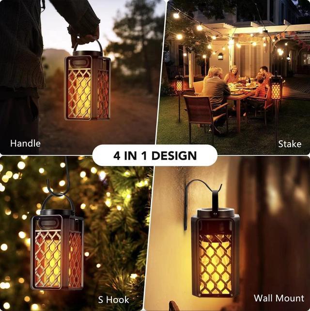 Alt view image 2 of 5 - Outdoor Bluetooth Speakers, Tesoorda Waterproof Wireless Bluetooth Speaker with Torch Light, Portable LED Flame Speaker with Loud Sound for Camping Patio Home Decor, Gifts for Couples Dads Moms 2 pack