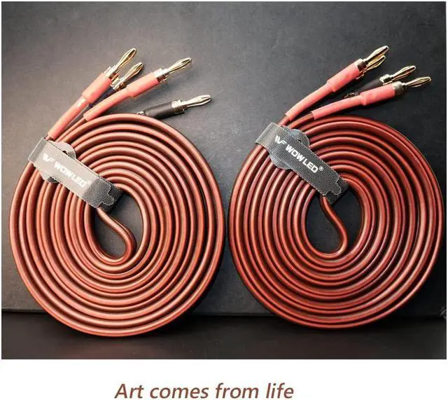 Alt view image 3 of 5 - UCINNOVATE 2 Pack Audiophile Speaker Cable, 2X 4m High-end Pure Copper HIFI OFC Speaker Wire Cable with Gold-Plated Banana Plug, 4m 600 Strand 14 AWG Audio Cable for HIFI Speaker Home Theater 13.12FT