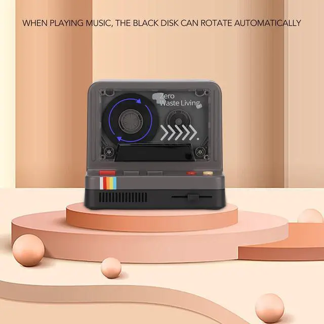 Alt view image 5 of 5 - VBESTLIFE Bluetooth Cassette Player, Portable Stereo Tape Retro Bluetooth Speaker with Dual Magnetic Speakers, 5 Light Modes, Supoort Bluetooth, Memory Card, Cable Playback for Entertainment(Black)