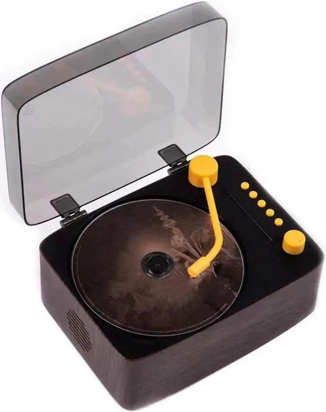 Main image of Vintage CD Player with Bluetooth, 2200mAh Rechargeable Turntable CD Player HiFi Bluetooth Speaker with Dual Speakers, Double 3.5mm Jack, USB Mode, for Car Home Travel