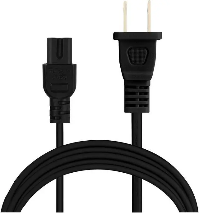 Alt view image 2 of 5 - Vebner Extra Long 25-Foot TV Power Cord Compatible with Select Samsung, LG, Sony, Hisense, Xbox, PS5 Electronics and More - 2-Prong AC Wall Plug - 2-Slot Straight Plug (Black, 25-Foot)