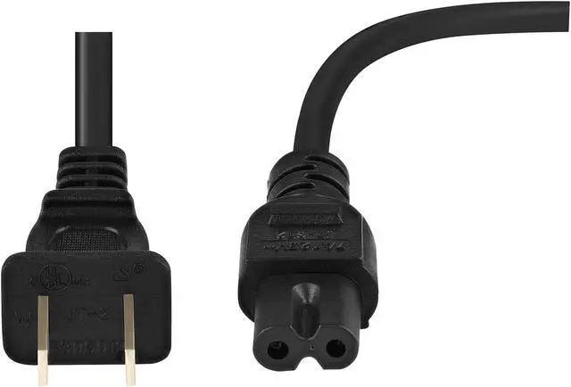 Alt view image 3 of 5 - Vebner Extra Long 25-Foot TV Power Cord Compatible with Select Samsung, LG, Sony, Hisense, Xbox, PS5 Electronics and More - 2-Prong AC Wall Plug - 2-Slot Straight Plug (Black, 25-Foot)