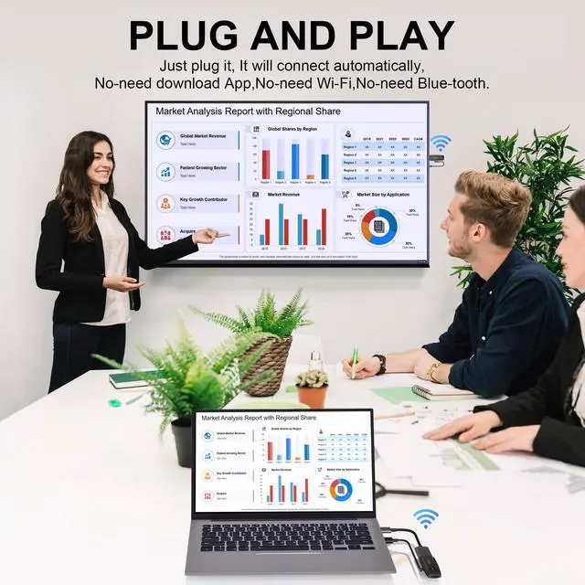 Alt view image 2 of 5 - Wireless HDMI Transmitter and Receiver,Wireless HDMI Extender Kit with USB C to HDMI Adapter,Wireless 2.4G/5G Audio Video Streaming to HDTV/Projector/Monitor from Laptop,PC,Camera,Smartphone,Tablet