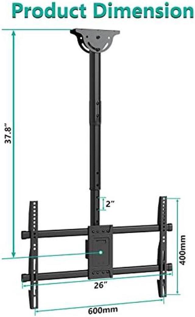 Alt view image 3 of 5 - WALI Ceiling TV Mount, Hanging TV Mount Bracket for Most 37 to 70 inch LED, LCD, OLED 4K TVs, up to 110lbs, Mounting Holes 600x400mm (CM3770), Black