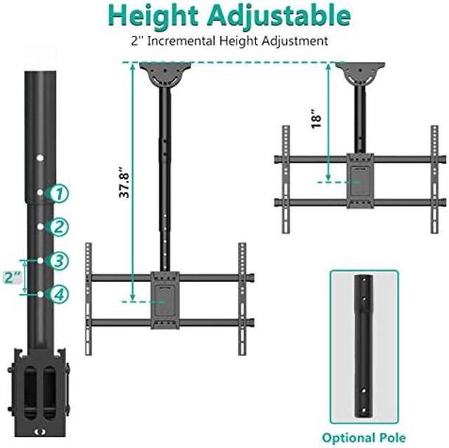 Alt view image 5 of 5 - WALI Ceiling TV Mount, Hanging TV Mount Bracket for Most 37 to 70 inch LED, LCD, OLED 4K TVs, up to 110lbs, Mounting Holes 600x400mm (CM3770), Black