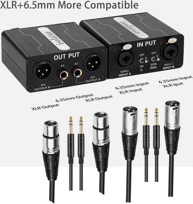 Alt view image 4 of 5 - XLR Ground Loop Isolator Hum Eliminator for Home Stereo System/Speaker/Car Audio/Car Kit/Audio Player (Eliminate The Buzzing Noise) (XLR-Dual Channel Stereo)