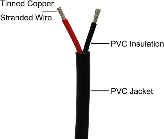Alt view image 2 of 5 - 14 Gauge 2 Conductor Tinned Copper Electrical Wire Stranded PVC Audio Power Cable Speaker Wire (Red & Black) 14AWG-2C-80FT