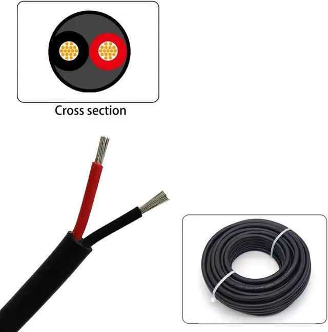Alt view image 4 of 5 - 14 Gauge 2 Conductor Tinned Copper Electrical Wire Stranded PVC Audio Power Cable Speaker Wire (Red & Black) 14AWG-2C-80FT