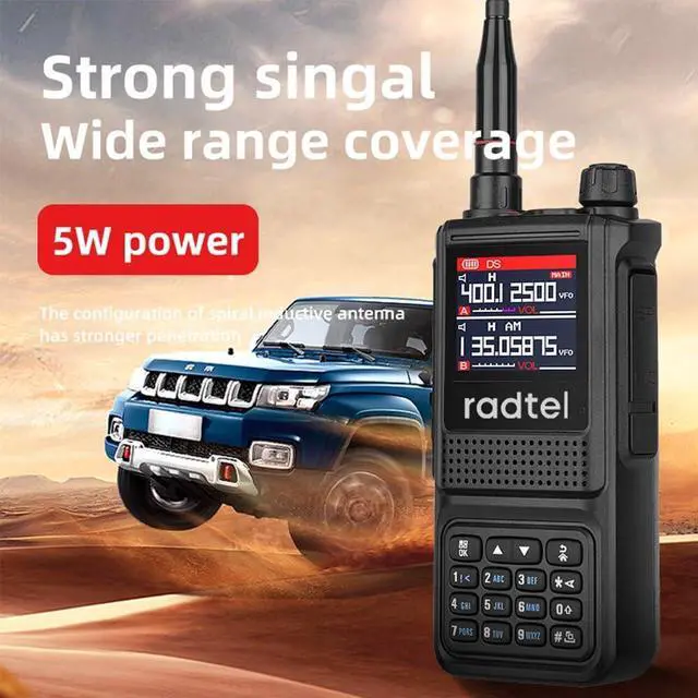 Alt view image 2 of 5 - Radtel RT-470L Triband Ham Radio 144/222/430Mhz All Bands Handheld Two Way Radio 256CH Air Band Long Range Walkie Talkie NOAA/USB-C/Police Scanner/Aviation Receive/Copy Frequency