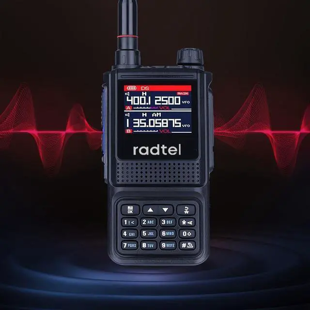 Alt view image 5 of 5 - Radtel RT-470L Triband Ham Radio 144/222/430Mhz All Bands Handheld Two Way Radio 256CH Air Band Long Range Walkie Talkie NOAA/USB-C/Police Scanner/Aviation Receive/Copy Frequency