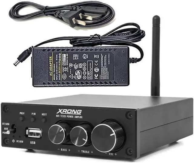 Main image of XRONG TC12D Bluetooth 5.2 Stereo Audio Receiver Amplifier 2.1 CH Mini Hi-Fi Class D TDA7498E Integrated Amp 320 Watts U-Disk Player for Home Passive Speakers Powered Subwoofer with Power Supply