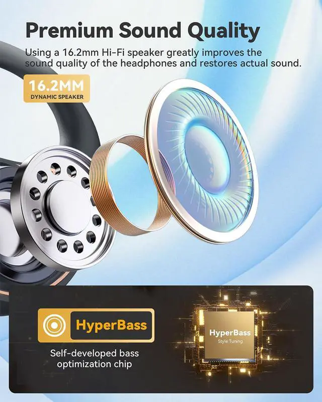 Alt view image 5 of 5 - EMEET AirFlow Open Ear Headphones with Mic, Bluetooth 5.3 Wireless Headsets with Detachable Microphone, ENC Noise Cancelling, Multipoint Pairing, Ultra Comfort, Wireless Earbuds for Work, home, office