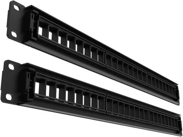 Alt view image 3 of 5 - QiaoYoubang 2 Pack of 24 Port Blank Keystone Patch Panel-1U Rackmount or Wall Mount UTP Patch Panel for Keystone Jacks-19-inch Multimeadia Patch Panel