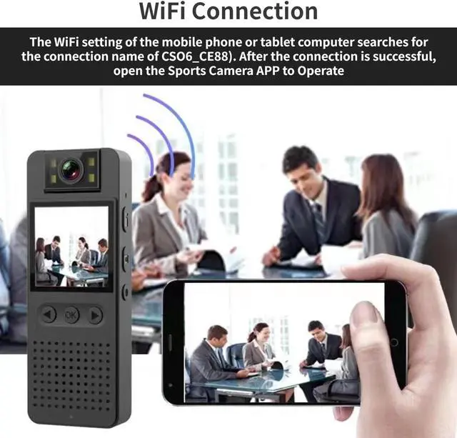 Alt view image 5 of 5 - Yoidesu Mini Body Camera Video Recorder, Small Worn Camera WiFi Police Body Cam with 180deg Rotatable Lens and Clip, 1080P Portable Wearable Security Cam for Law Enforcement Guard