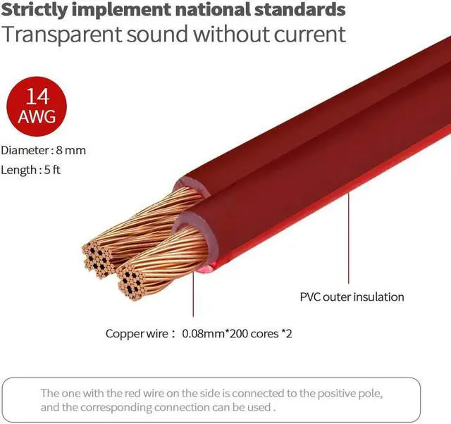 Alt view image 5 of 5 - Yuchenfeng 2Pack RCA Plug to 2 Banana Plugs Speaker Wire Banana Plugs to RCA Plug Speaker Cable 4N OFC 14AWG Pure Copper Gold Plated Plug. 16.4FT