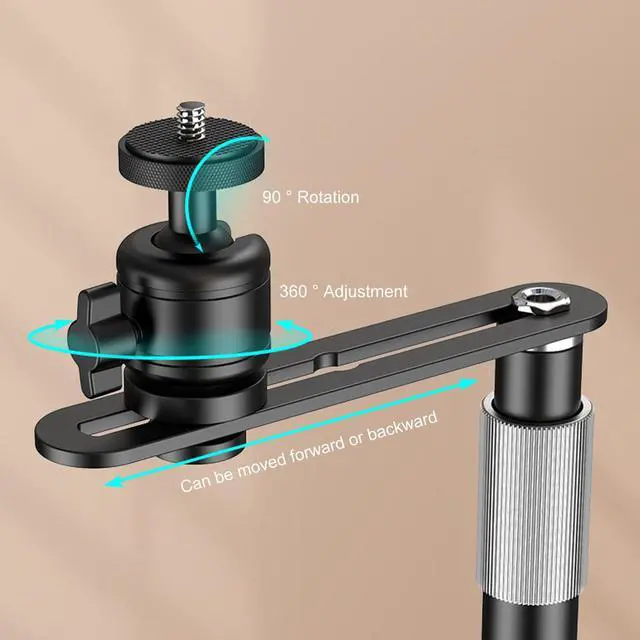 Alt view image 5 of 5 - Projector Stand Bedside Sofa Projector Mount Base, 360 Degree Adjustable Table Side Projector Bracket Holder Wall Stand, 1/4in Universal Thread, Plug in Stable Base for Home