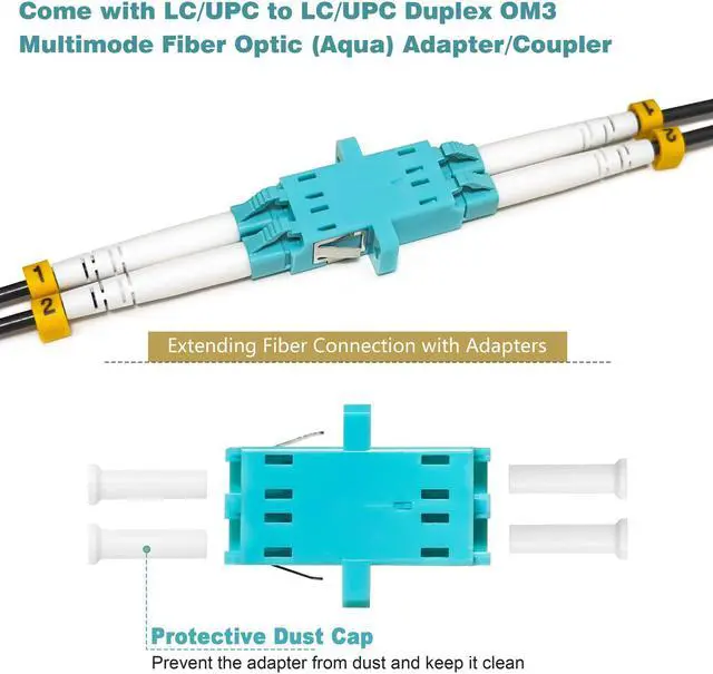 Alt view image 4 of 5 - YUTIANHOME 75 Meters Armored Fiber Patch Cable OM3, LC to LC Fiber Optic Cable Cord 10GB/Gigabit Multimode Jumper Duplex 50/125um, Multi Mode Outdoor OM3 LC Fiber 250 Foot