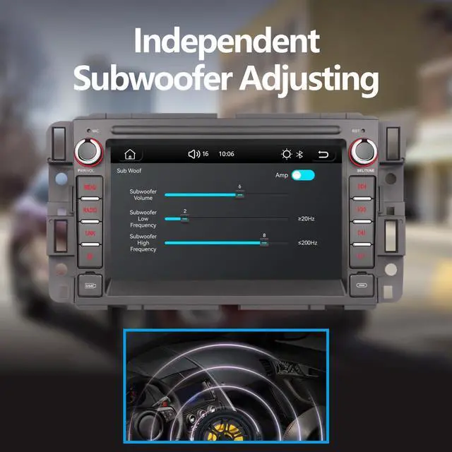 Alt view image 5 of 5 - YZKONG Car Stereo for Chevrolet Buick GMC Sierra Yukon Chevy Silverado 2007-2014, Compatible Wireless Carplay Andriod Auto HiFi Sound High Power 7 inch Touch Screen Car Radio with BT/RDS/AM/FM/USB