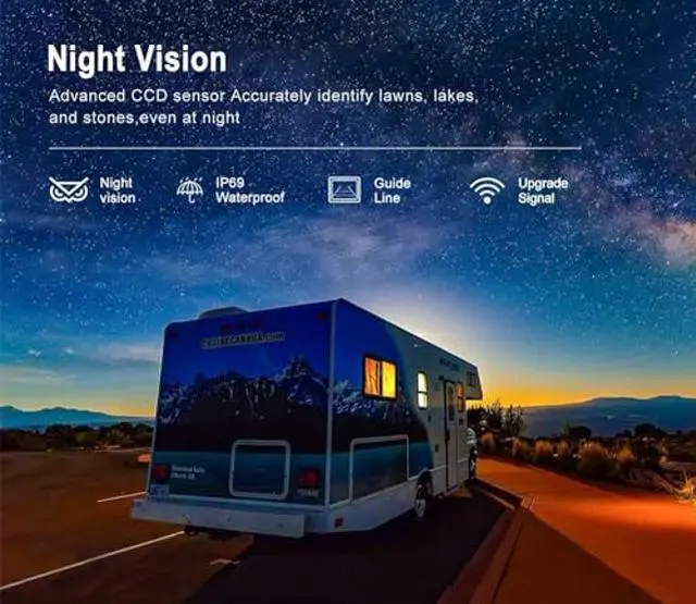 Alt view image 3 of 5 - ZEROXCLUB 1080P FHD Digital Wireless Backup Camera System Kit for RV/Truck/Trailer/Van/Bus,Night Vision,7inch HD LCD Monitor,IP69 Waterproof Rear View Camera No Interference Record-HW02