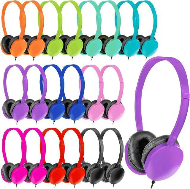 Main image of ZNXZXP Classroom Headphones Bulk 30 Pack for School Kids,Wholesale Durable Earphones Class Set of Headphones for Students Children Toddler Teens Adult Multi Color