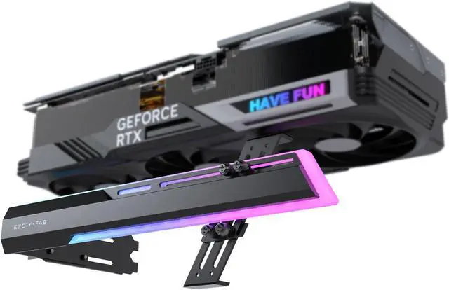 Main image of EZDIY-FAB 5V ARGB GPU Holder Brace Graphics Card GPU Support Video Card Holder Bracket, Strenchable Structure, Video Card Sag Holder/Holster Bracket Support RX7990XTX, RTX4090, Black-341