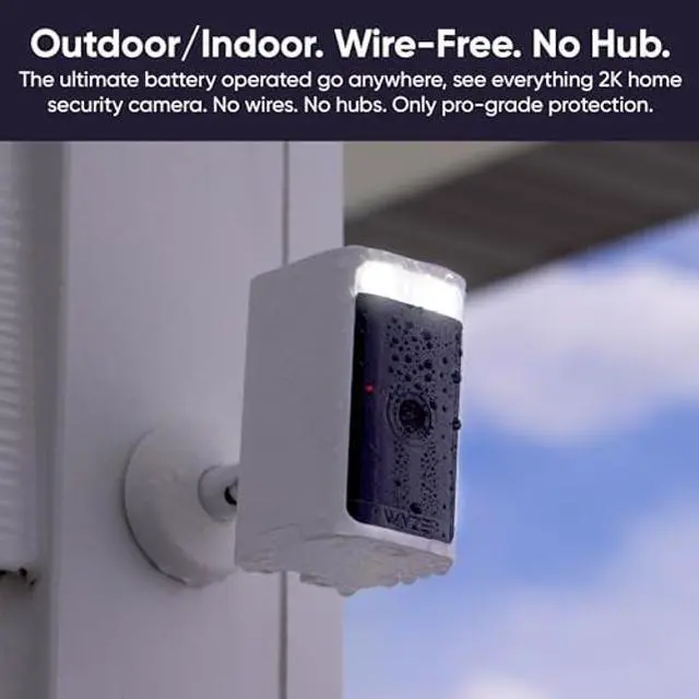 Alt view image 2 of 5 - WYZE 2K HDR Rechargeable Battery Outdoor/Indoor Security Camera, Color Night Vision, Integrated Spotlight & Siren, Wire Free, 2-Way Audio - Black, 1-Pack
