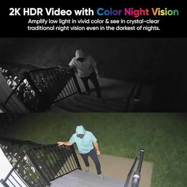 Alt view image 3 of 5 - WYZE 2K HDR Rechargeable Battery Outdoor/Indoor Security Camera, Color Night Vision, Integrated Spotlight & Siren, Wire Free, 2-Way Audio - Black, 1-Pack
