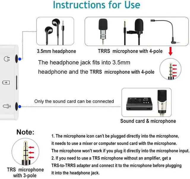 Alt view image 4 of 5 - Ceotsak iPhone Microphone Adapter for Live-Streaming Lightning to Microphone & 3.5mm Headphone Adapter with Charging Port iPhone Audio & MIC Splitter Compatible for iPhone 14 13 12 11 X