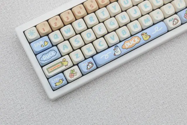 Alt view image 4 of 5 - Cmokifuly MOA Profile Keycaps,Cute Keycaps Duck Custom Keycaps 139 Keys,PBT Dye-sub Keycaps for Mechanical Keyboard Full-size Keycaps Set (Duck)