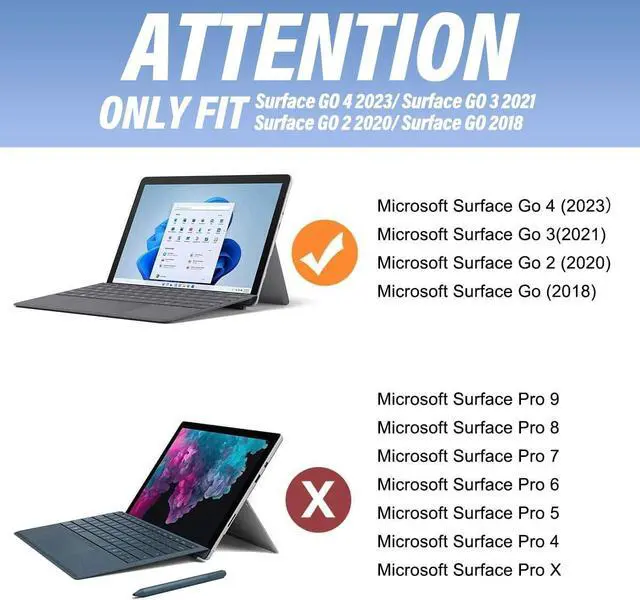 Alt view image 2 of 5 - Backlit Touchpad Keyboard Case for Microsoft Surface Go 4 (2023) / Surface Go 3 (2021) / Surface Go 2 (2020) / Surface Go (2018), 3-Zone Rainbow Backlit Wireless Keyboard with Slim Stand Cover Case
