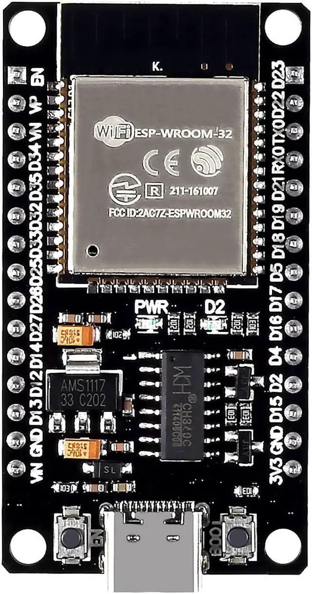 Alt view image 3 of 5 - 5PCS ESP32 Type C Development Board ESP32S Type-C USB WiFi + Bluetooth ESP-WROOM-32 CH340C 2.4GHz Dual Core WiFi NodeMCU Processor Microcontroller ESP32-DevKitC-32